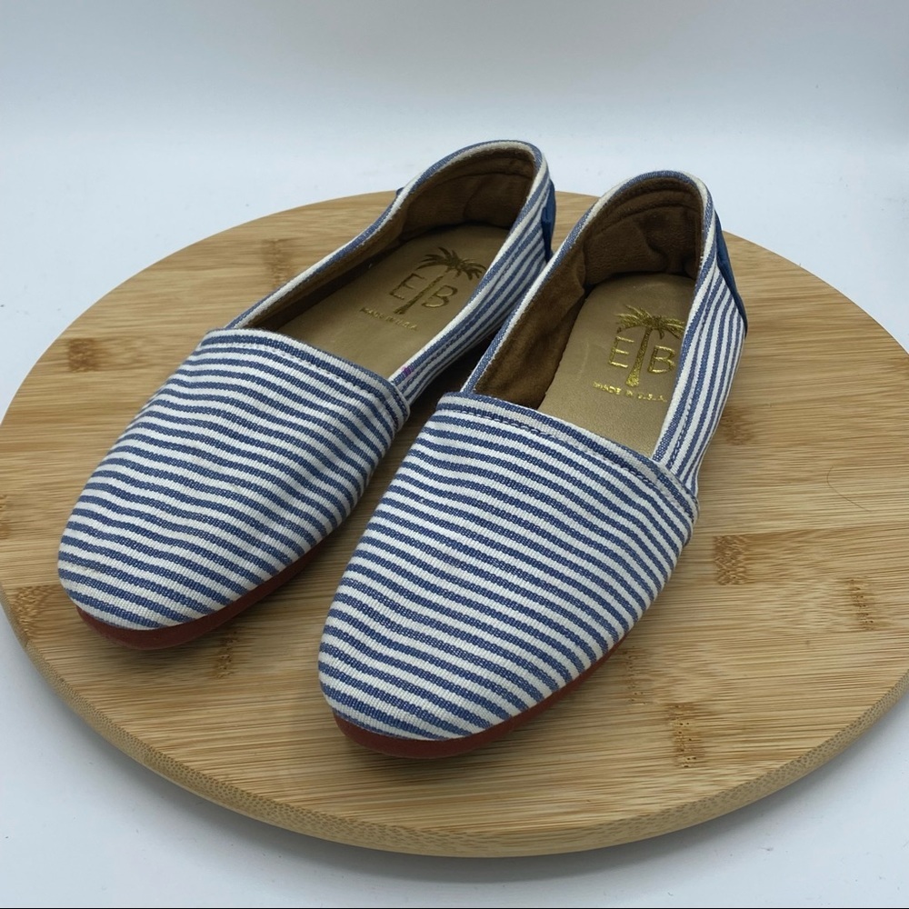 Eliza B | Blue and White Striped Sandals